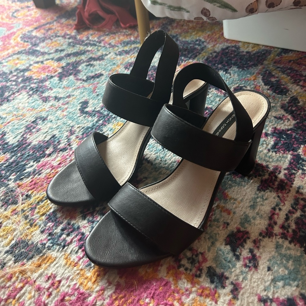 French Connection Black Strappy Heels